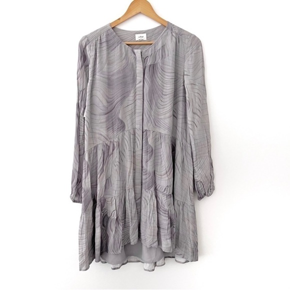 Wilfred Sheer White and Gray Mini Dress - Picture 3 of 5